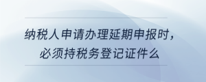 納稅人申請辦理延期申報時，必須持稅務(wù)登記證件么