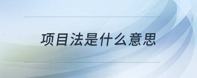 項(xiàng)目法是什么意思