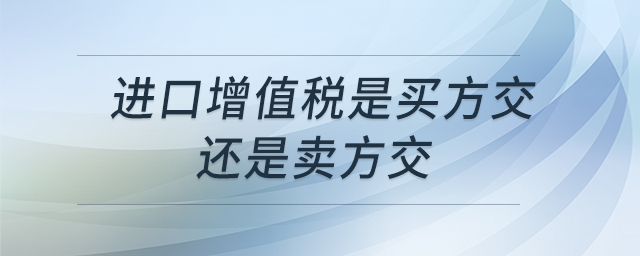 進口增值稅是買方交還是賣方交