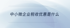 中小微企業(yè)稅收優(yōu)惠是什么