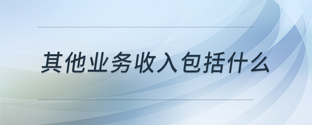 其他業(yè)務(wù)收入包括什么 其他業(yè)務(wù)收入包括什么