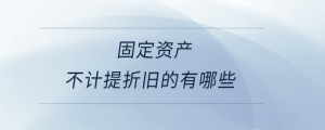 固定資產(chǎn)不計提折舊的有哪些