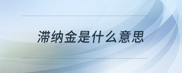 滯納金是什么意思 滯納金是什么意思