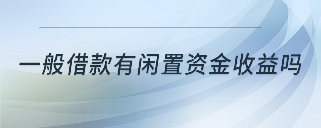 一般借款有閑置資金收益嗎