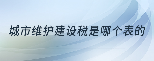 城市維護建設稅是哪個表的