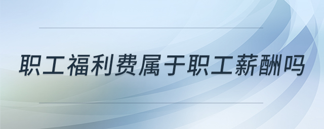 職工福利費屬于職工薪酬嗎