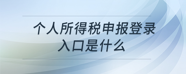 個(gè)人所得稅申報(bào)登錄入口是什么