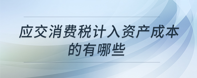 應(yīng)交消費(fèi)稅計(jì)入資產(chǎn)成本的有哪些