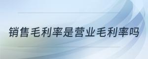 銷售毛利率是營(yíng)業(yè)毛利率嗎