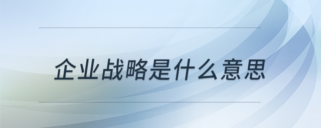 企業(yè)戰(zhàn)略是什么意思