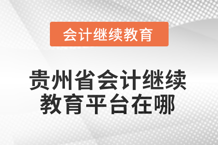 2025年貴州省會(huì)計(jì)繼續(xù)教育平臺(tái)在哪？