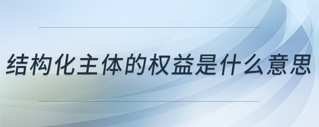 結(jié)構(gòu)化主體的權(quán)益是什么意思