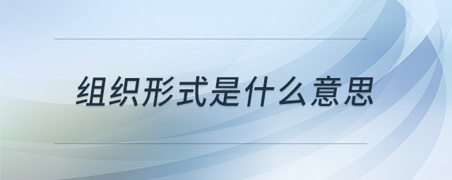 組織形式是什么意思 組織形式是什么意思