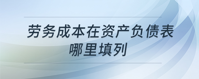 勞務(wù)成本在資產(chǎn)負(fù)債表哪里填列 勞務(wù)成本在資產(chǎn)負(fù)債表哪里填列