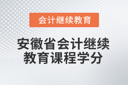 2025年安徽省會計繼續(xù)教育課程學(xué)分要求