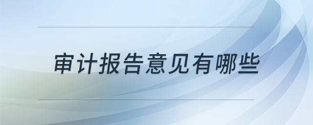 審計報告意見有哪些