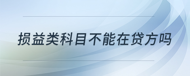 損益類科目不能在貸方嗎