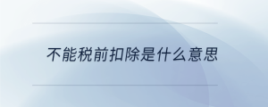 不能稅前扣除是什么意思