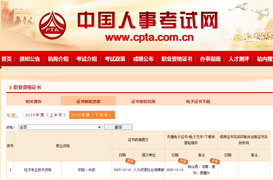 中級經(jīng)濟(jì)師電子證書打印通知 中級經(jīng)濟(jì)師電子證書打印通知