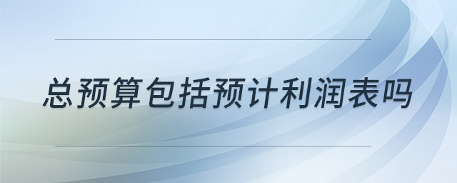 總預(yù)算包括預(yù)計利潤表嗎 總預(yù)算包括預(yù)計利潤表嗎