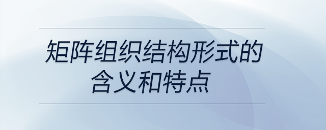 矩陣組織結(jié)構(gòu)形式的含義和特點