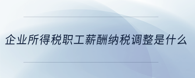 企業(yè)所得稅職工薪酬納稅調(diào)整是什么 企業(yè)所得稅職工薪酬納稅調(diào)整是什么