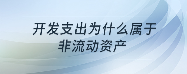 開(kāi)發(fā)支出為什么屬于非流動(dòng)資產(chǎn) 開(kāi)發(fā)支出為什么屬于非流動(dòng)資產(chǎn)