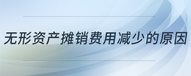 無(wú)形資產(chǎn)攤銷費(fèi)用減少的原因 無(wú)形資產(chǎn)攤銷費(fèi)用減少的原因