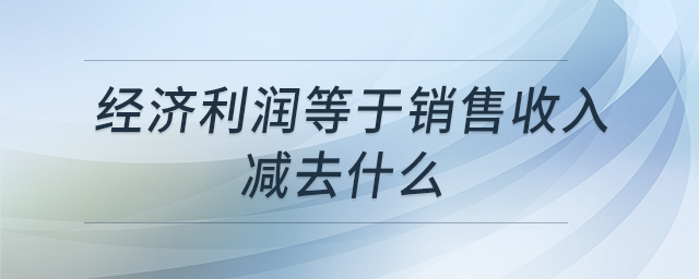 經(jīng)濟利潤等于銷售收入減去什么