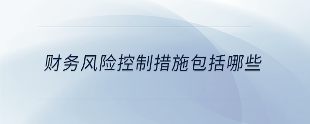 財務(wù)風(fēng)險控制措施包括哪些