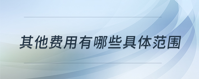 其他費(fèi)用有哪些具體范圍