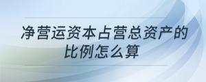 凈營運(yùn)資本占營總資產(chǎn)的比例怎么算