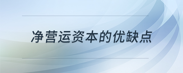 凈營運資本的優(yōu)缺點