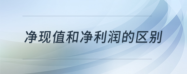 凈現(xiàn)值和凈利潤的區(qū)別