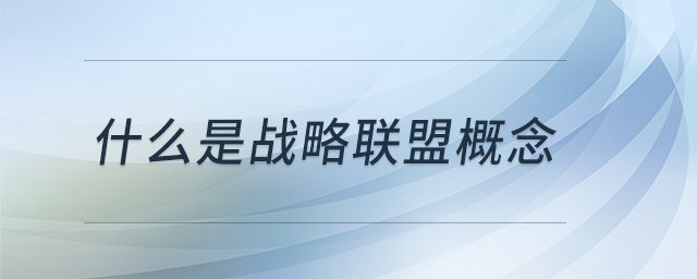 什么是戰(zhàn)略聯(lián)盟概念