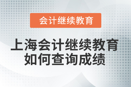 2025年上海市會計人員繼續(xù)教育如何查詢成績？