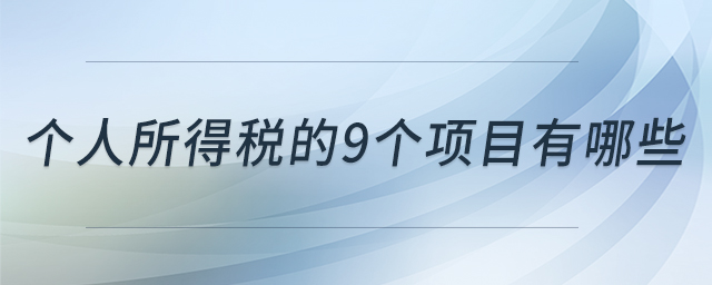個(gè)人所得稅的9個(gè)項(xiàng)目有哪些 個(gè)人所得稅的9個(gè)項(xiàng)目有哪些