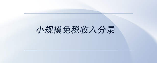 中級會計小規(guī)模免稅收入分錄