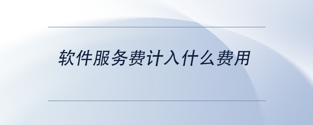 中級會計軟件服務(wù)費(fèi)計入什么費(fèi)用