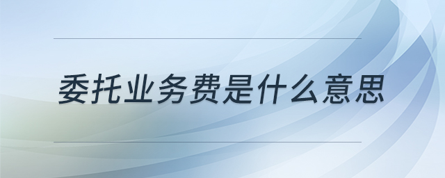委托業(yè)務(wù)費(fèi)是什么意思 委托業(yè)務(wù)費(fèi)是什么意思