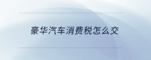 豪華汽車消費稅怎么交