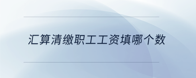 匯算清繳職工工資填哪個數(shù) 匯算清繳職工工資填哪個數(shù)