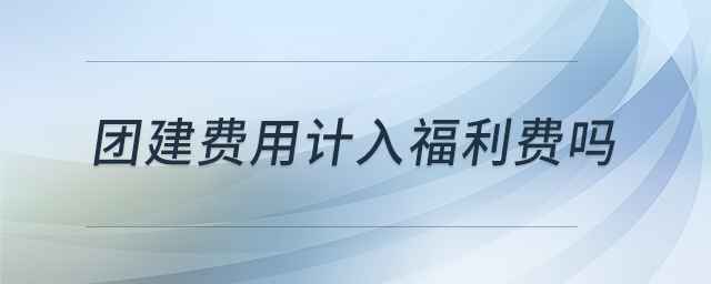 團建費用計入福利費嗎