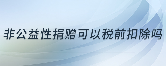 非公益性捐贈可以稅前扣除嗎