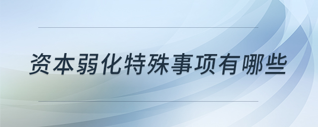 資本弱化特殊事項(xiàng)有哪些