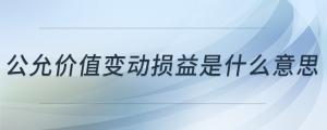 公允價值變動損益是什么意思
