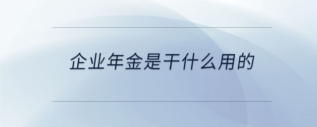 企業(yè)年金是干什么用的