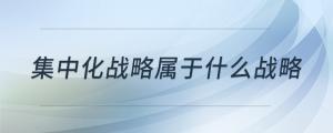 集中化戰(zhàn)略屬于什么戰(zhàn)略