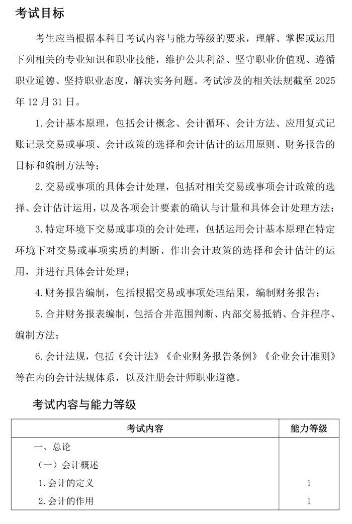 26年注會(huì)《會(huì)計(jì)》考試大綱_01