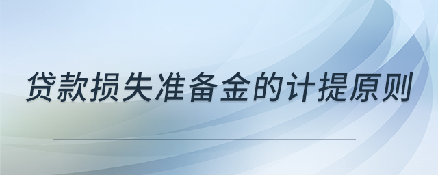 貸款損失準備金的計提原則 貸款損失準備金的計提原則